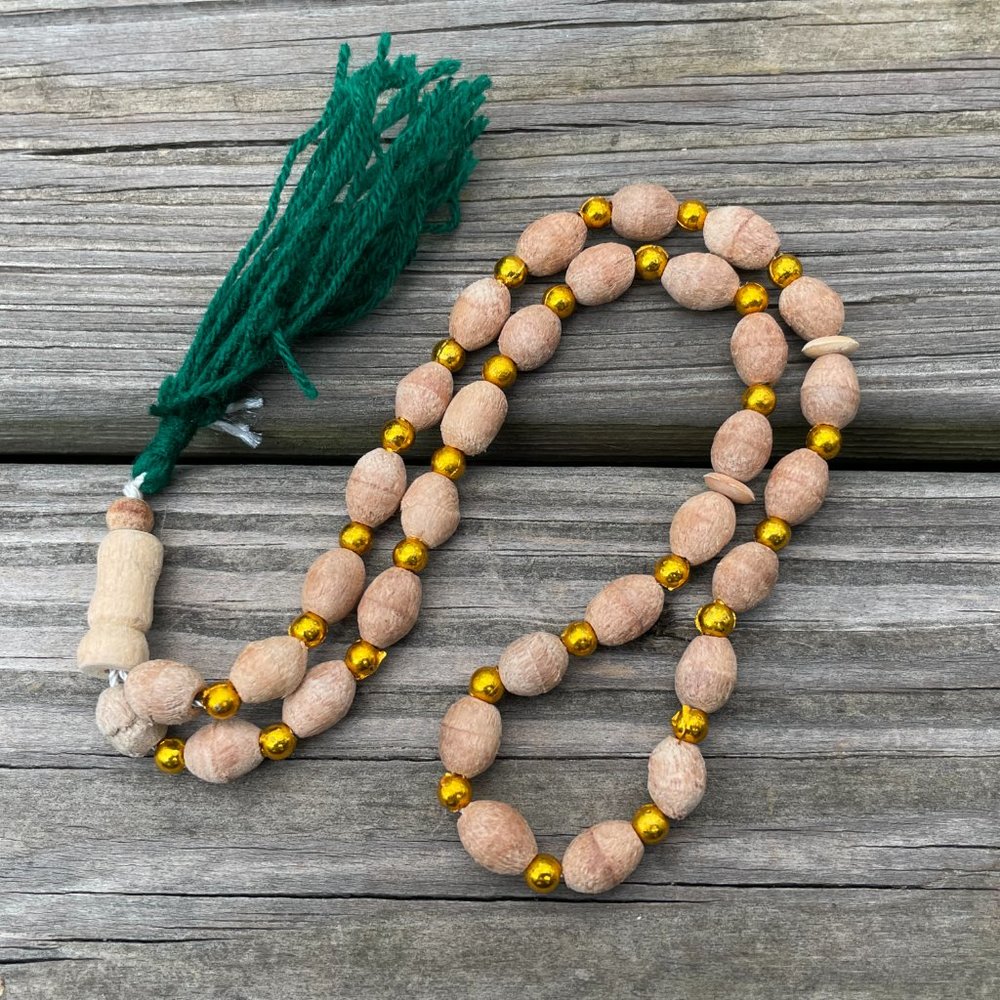 Pray Beads Real Wood Tan/Gold Tone Islamic Tasbeeh - Picture 3 of 9